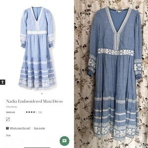 Boden Nadia Embroidered Maxi Dress US size 16/18